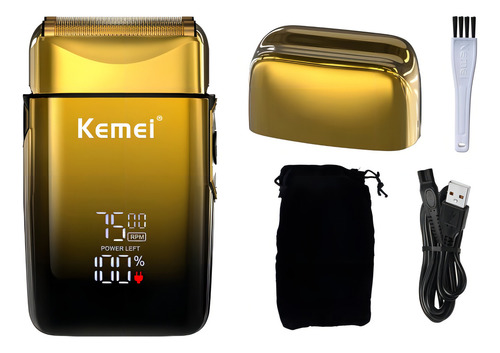 Barbeador Elétrico Acabamento Shaver Nova Kemei Tx10 127/220V Cor Dourado
