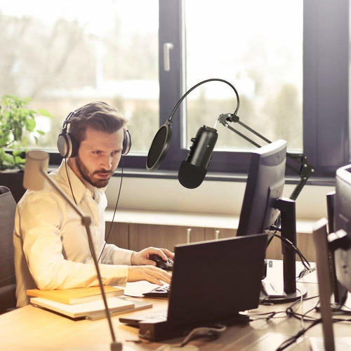 Imagen 2 de 4 de Brazo + Antipops Para Blue Yeti Y Otros Microfonos Streaming