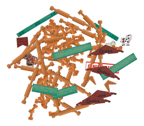Conjunto De Cabaña De Troncos De Madera, Casa De