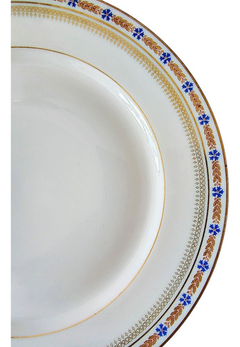 Juego De Platos Lunch Porcelana Limoges X 6 Unidades 23,5 Cm Blanco Guarda (Usado)