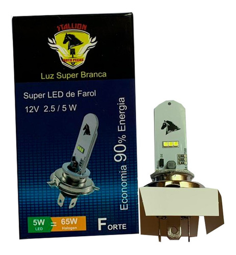 Lampada Farol H4 Led Moto Carro 8000k Super Branca