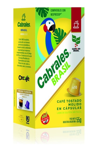 Café Cabrales Capsulas Espressarte Brasil X 10u Nespresso