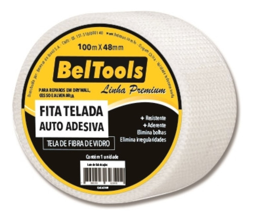 Imagem 1 de 2 de Fita Telada Fibra Vidro Premium 48mm X 90 Metros Beltools