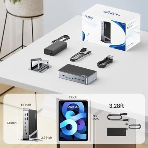 Displaylink Docking Station 3 Monitores Con Adaptador De Cor
