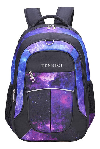 Mochila Fenrici Galaxy Para Niñas, Niños, Adolescentes, 18 B