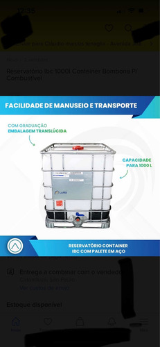 Ibc Contêiner Contentor Caixa Mil Litros (Usado)