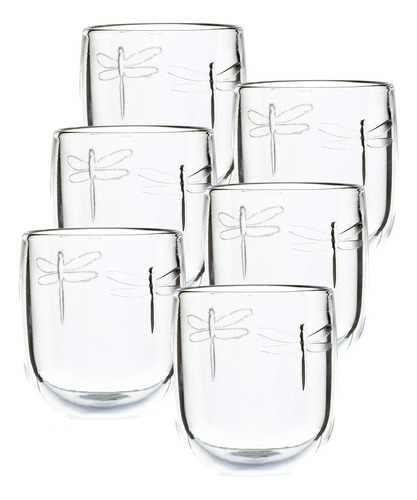 6 Vaso Cristal Libelula Para Cualquier Ocasion Apto 10