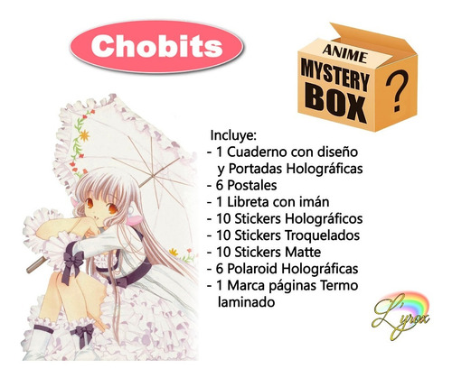 Chobits Mystery Box Holografica Cuaderno +clamp Anime Kawaii