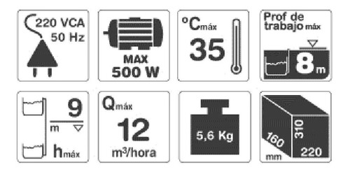 Imagen 2 de 7 de Bomba Sumergible 3/4 Hp Gamma Desagote Agua Limpia 500w