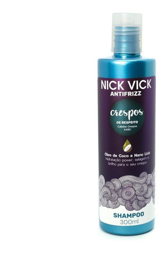 Shampoo Crespos De Respeito Nick Vick Antifrizz 300ml