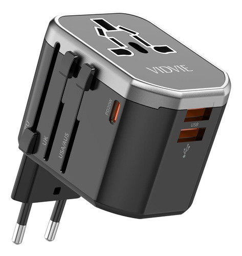 Enchufe Universal Vidvie Puerto Usb Carga Rapida Tipo C