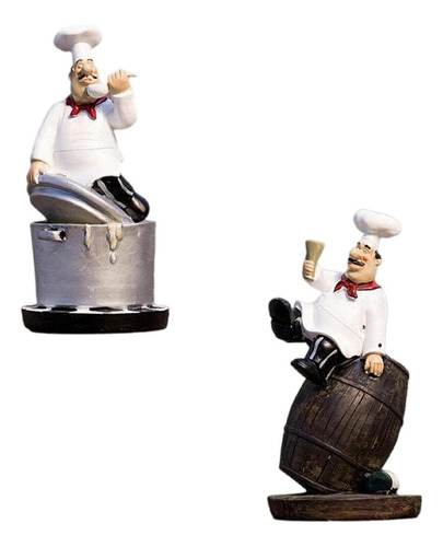 Figuras De Chef Country De Resina Home [u], 2 Piezas