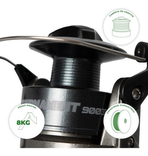 Reel Spinit Tournament 9003 Variada Lance Costa Mar Color Gris Oscuro Lado De La Manija Derecho/izquierdo