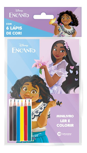 Mini Livro Infantil Ler E Colorir Com Lápis De Cor - Disney Encanto