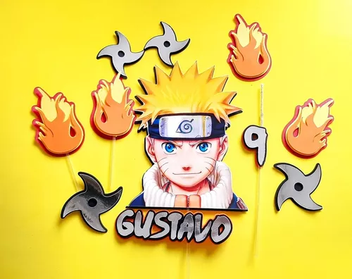 Topo de bolo 3d Naruto, Loja MileArtes