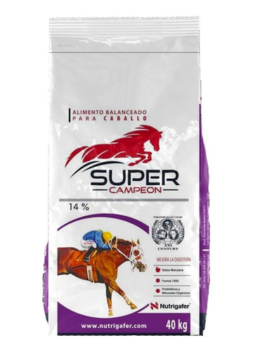 Super Campeon 14% Alimento Para Caballo 25 Kg.