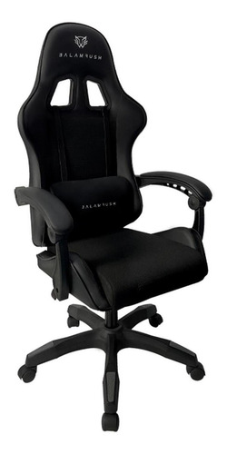 Silla de escritorio Balam Rush Power Rush V2 BR-934534 gamer ergonómica negra con tapizado de cuero sintético y tela