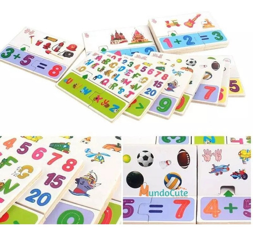 Imagen 1 de 5 de Rompecabezas Sumas Caja Didáctica Abc Y Juego Matemáticas