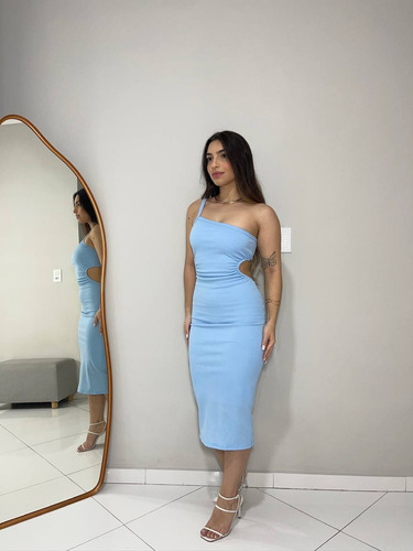 Vestido Feminino Mula Manca Forrado Costa Nua Elegante Moda