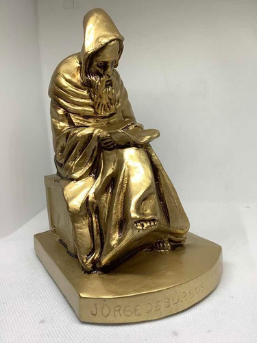 Imagen 6 de 6 de Escultura De Monje Lector- Decoración Biblioteca - Soporte -