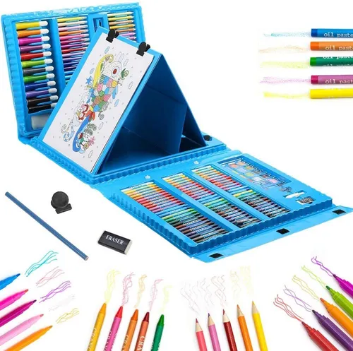 Set Kit De Arte Dibujo Colores Para Niños Maleta X208 Piezas
