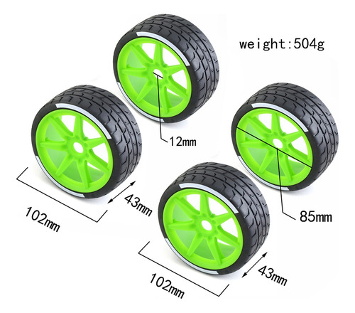 Neumático Hexagonal De 17 Mm Para Arrma 1/7 Infract, 4 Unida