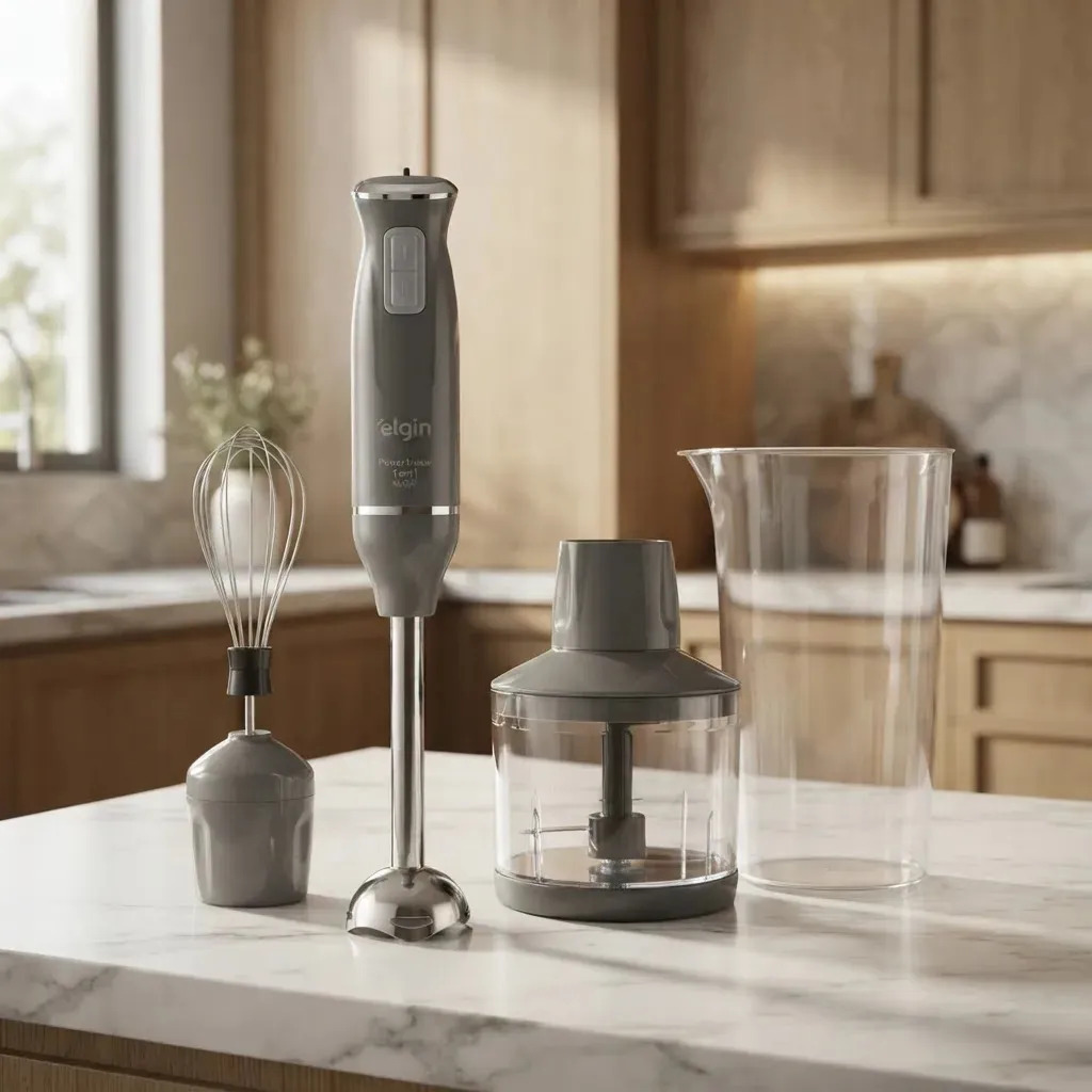 Mixer Power Inox 3 Em 1 600w Elgin Lunar - Cinza Lunar 127v