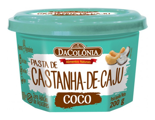 Pasta De Castanha De Caju Com Coco Dacolônia 200g