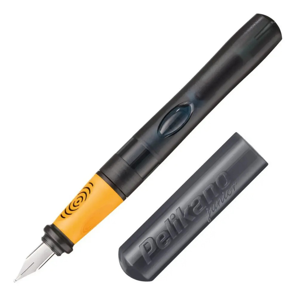 Caneta Tinteiro P/ Canhotos Junior Grey Pelikano Pelikan Tinta Opcional Exterior Cinza
