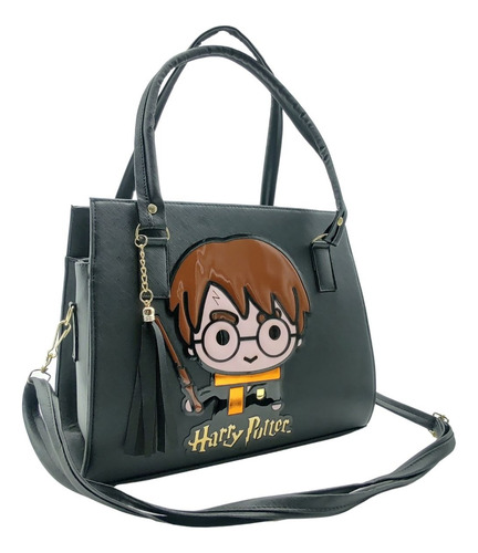 Bolsa De Harry Potter Hecha En México Con Correa Ajustable Negro Harry Potter Níquel Negro