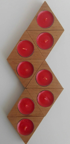 Imagen 3 de 4 de Porta Vela Tipo Tealigth Forma Triangulo Asimetrico