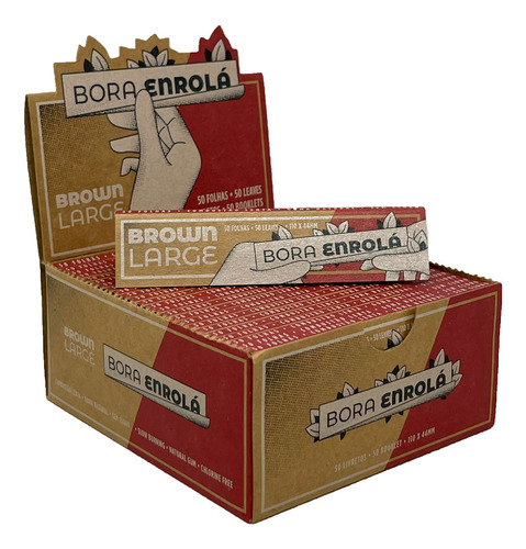 Papéis Para Cigarros Bora Enrolá Seda King Size Brown King Size Large Seda Tamanho King Size De Sem Sabor De 1 X 50 U - Marrom
