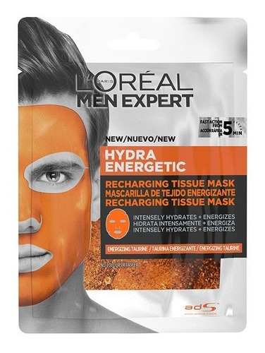 Mascarilla L'oréal Men Expert En Tela Hydra Energetic De 30g