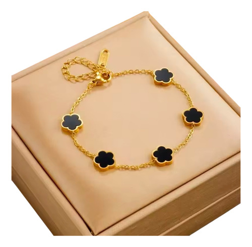 Pack 2 Piezas Pulsera Trébol Buena Suerte Acero Inoxidable
