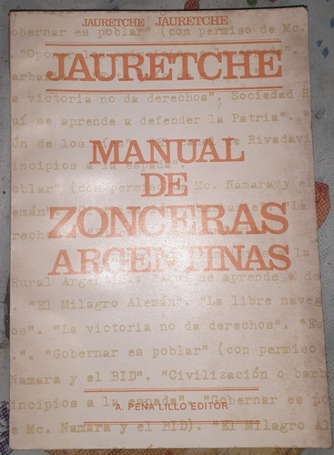 Manual De Zonceras Argentinas Arturo Jauretche