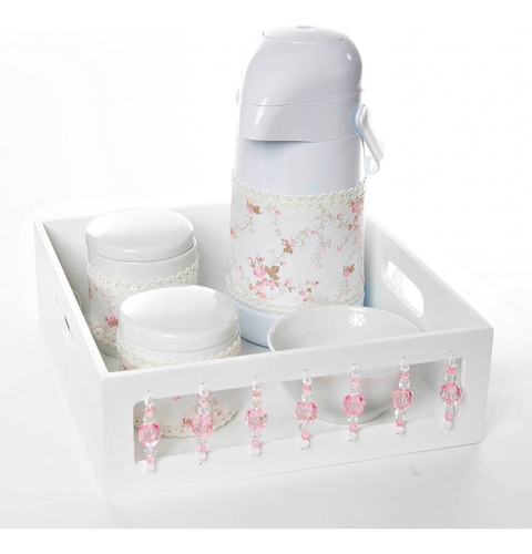 Kit de cuidado para bebês Potinho de Mel Magic Pump Kit Higiene Com Porcelanas E Capa Pedra Rosa branco - x 5