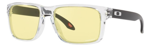 Lente Solar Oakley Holbrook Hombre 0oo9102 Esp Color Beige Lente Azul Varilla Negro Armazón Negro Diseño Espejeado