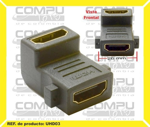 Unión Hd (h-h) 90° (l), 4k, Chasís Ref: Uhd03 Computoys Sas