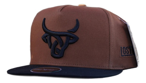 Lost Calf Brown Tan Logo - Hats Cap - Brown Swiss Flat