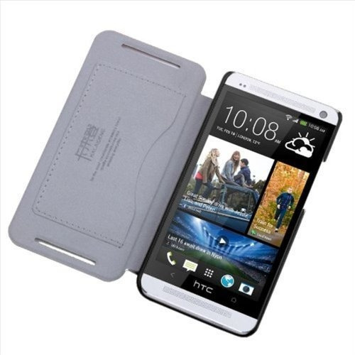 Cubierta, Cuero Sintético, Verizon Htc Uno M7 , Negro Liso