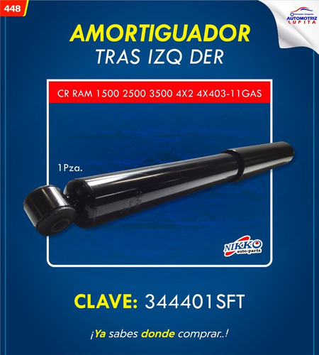 Amortiguador Trasero Izq Der Cr Ram 1500 2500 3500 4x2 4x4