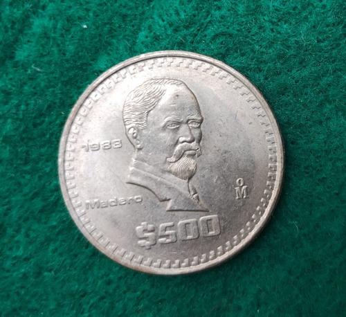Moneda De 500 Pesos Con La Imagen De Madero, 1988, Níquel