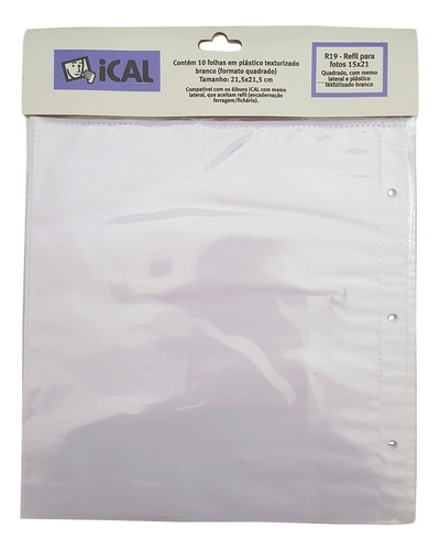 Refil R19 15x21 10 Uni Ical Texturizado Branco