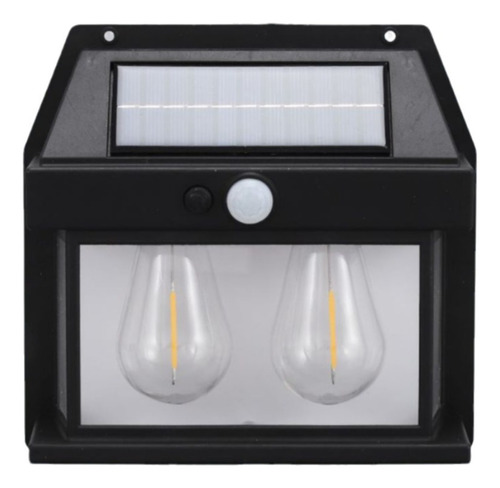 Foco Solar Lampara Exterior Pared Sensor Dos Ampolletas