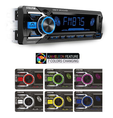 Imagen 4 de 5 de Kit Autoestereo Steelpro Bluetooth + Bocinas 6.5 Soundstream