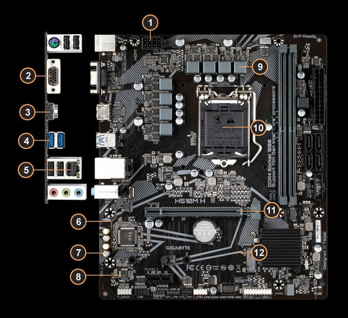 Imagen 7 de 7 de Motherboard H510m H Gigabyte Intel Socket 1200