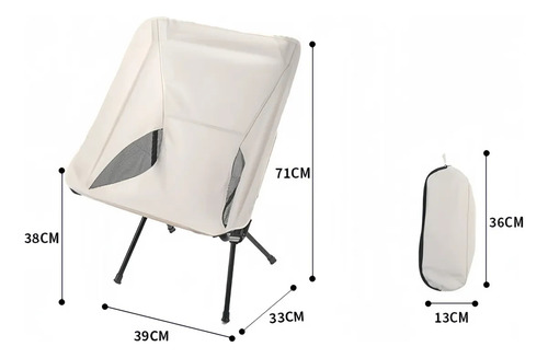 Silla Plegable Portátil Para Camping Playa Exteriores Color Blanco