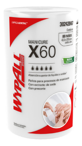 Paños De Limpieza Wypall® X60 Manicure 88 Paños