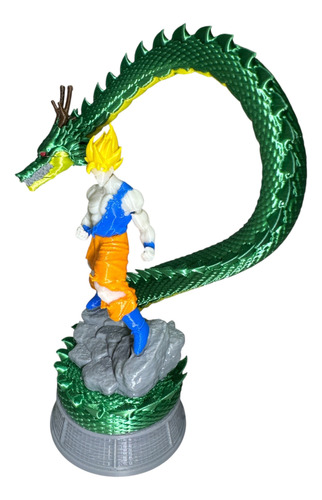 Boneco Goku E Shenron Dragon Ball 3d 18cm