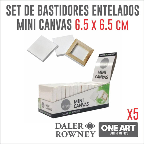 Set Arte Bastidor Entelado Daler Rowney Mini 6,5 X 6,5 Cm X5